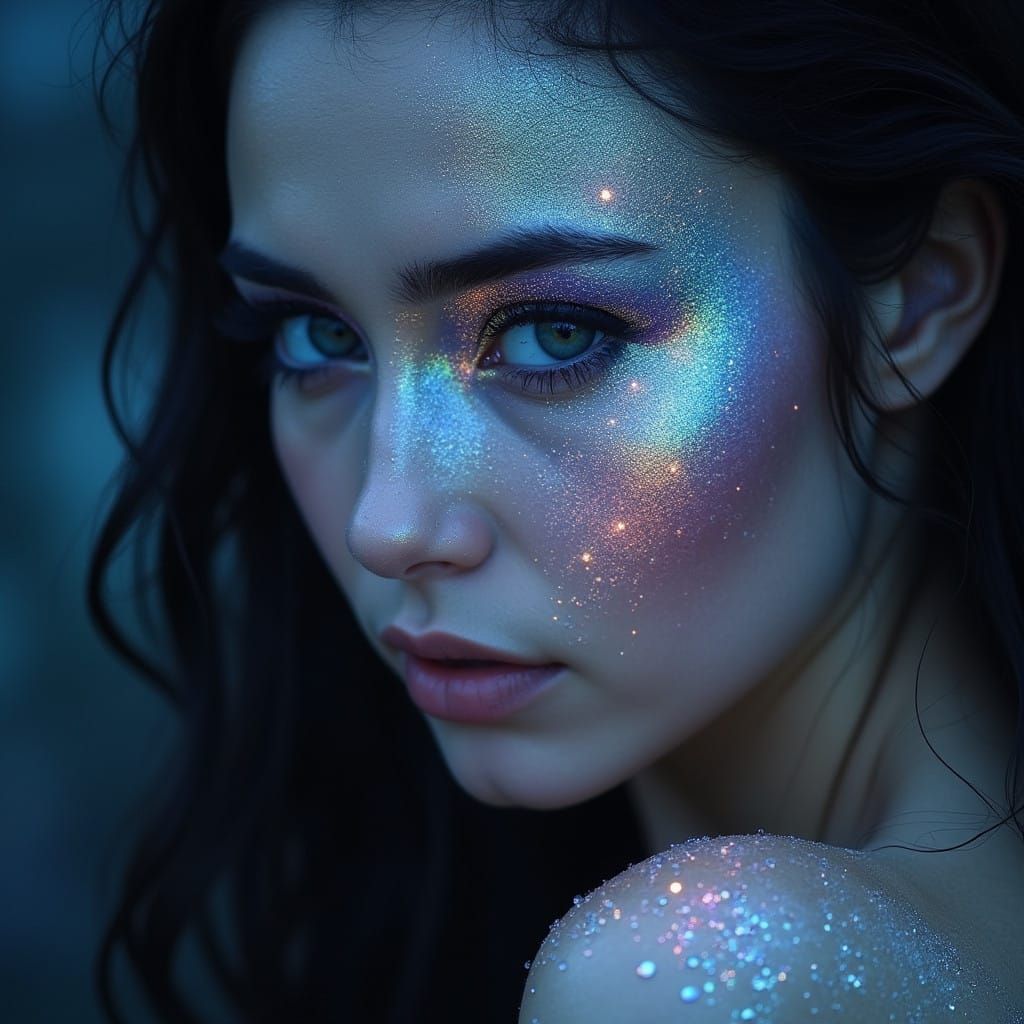 Ethereal Fae Goddess in Iridescent Starlight