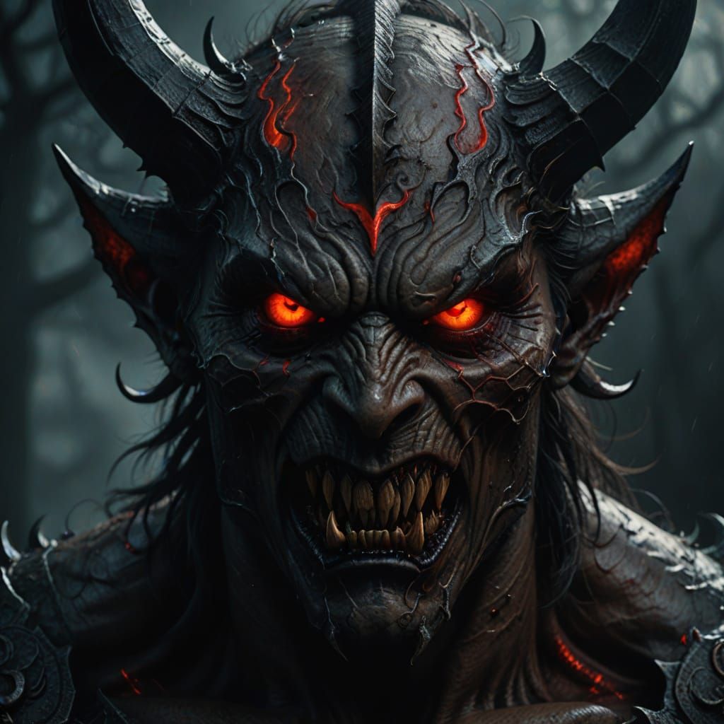 Ethereal Demon Portrait in Dark Fantasy Style