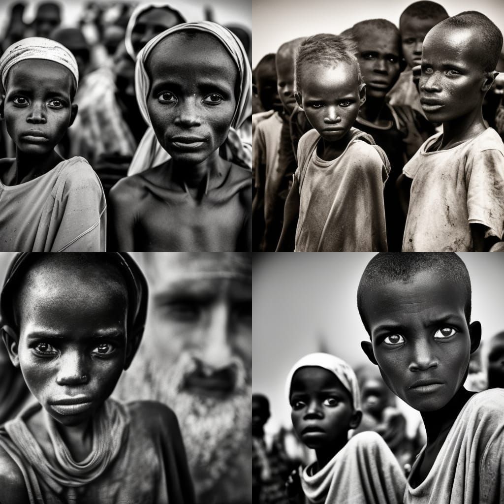 Sudan Food Queue, 1964: Evocative Portrait