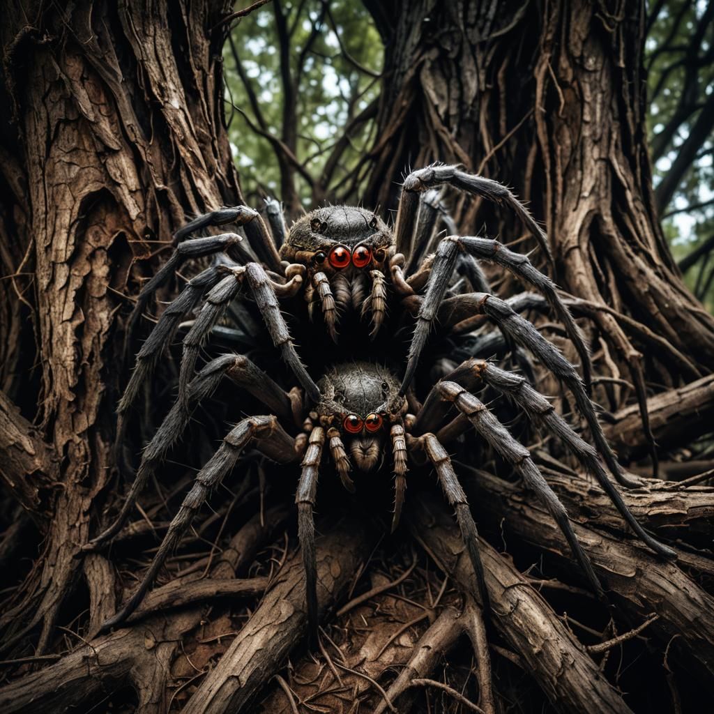 Giant Spider with Multiple Mouths: Dark Fantasy Macro