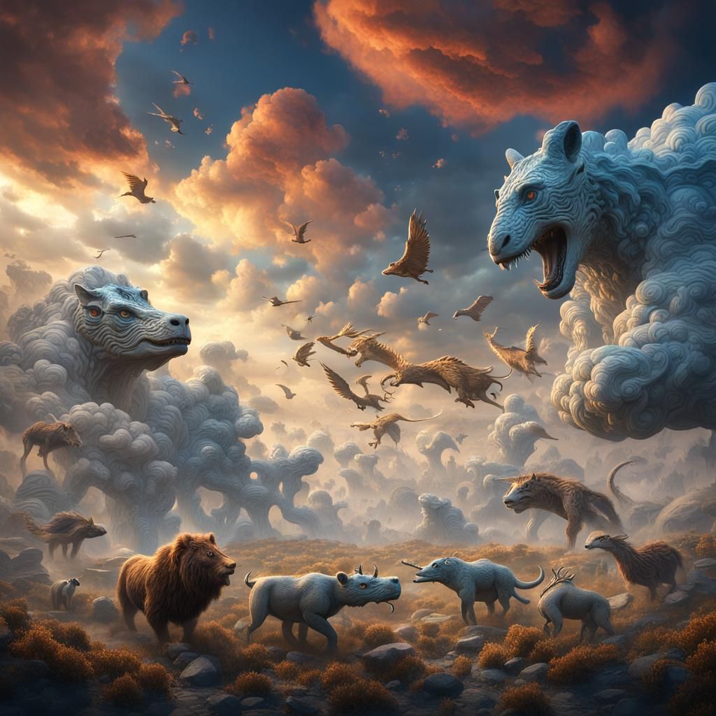 Fantastic Animal Clouds Descending From the Sky
