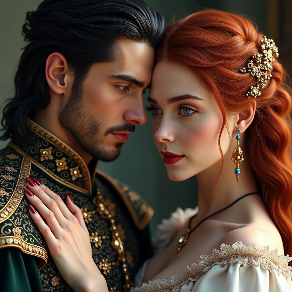 Medieval Prince and Princess in Hyper-Realistic Style