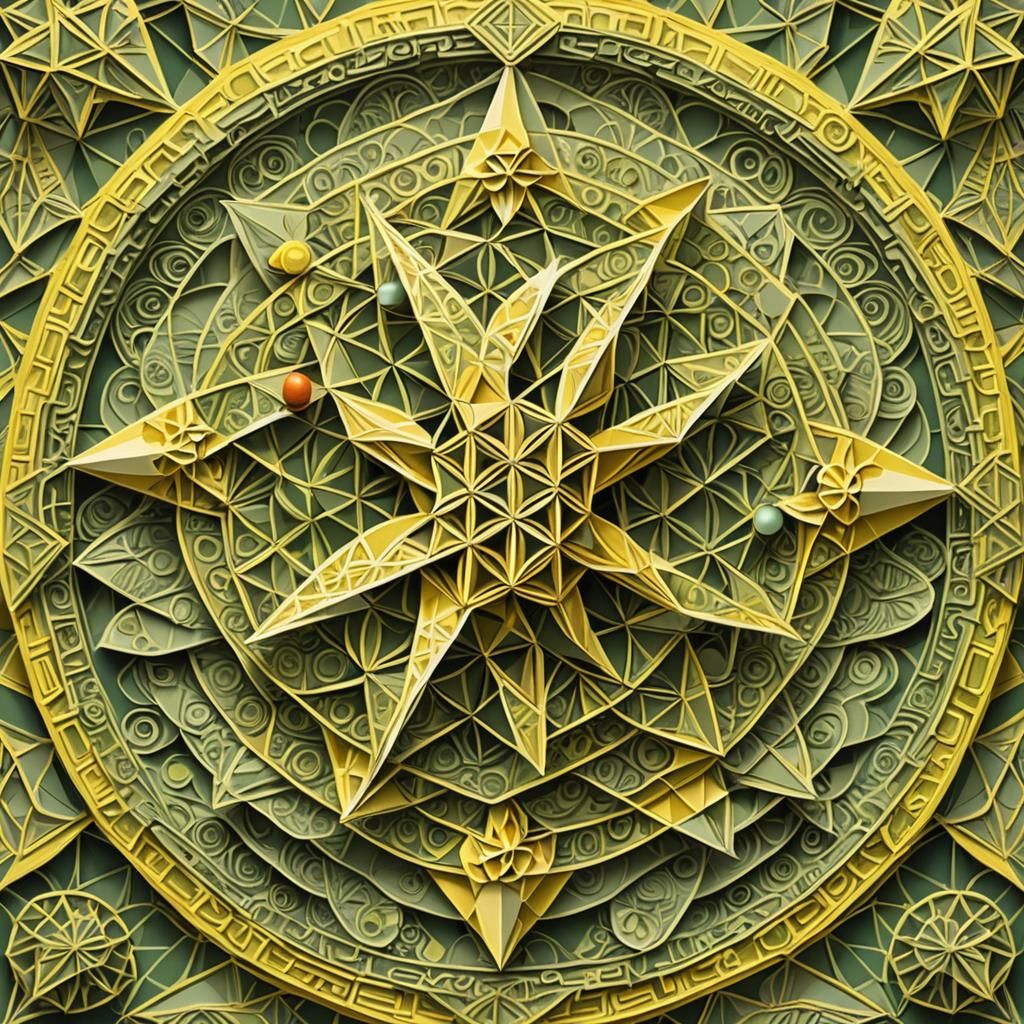 Surreal Pop Art Mandala with Origami Money