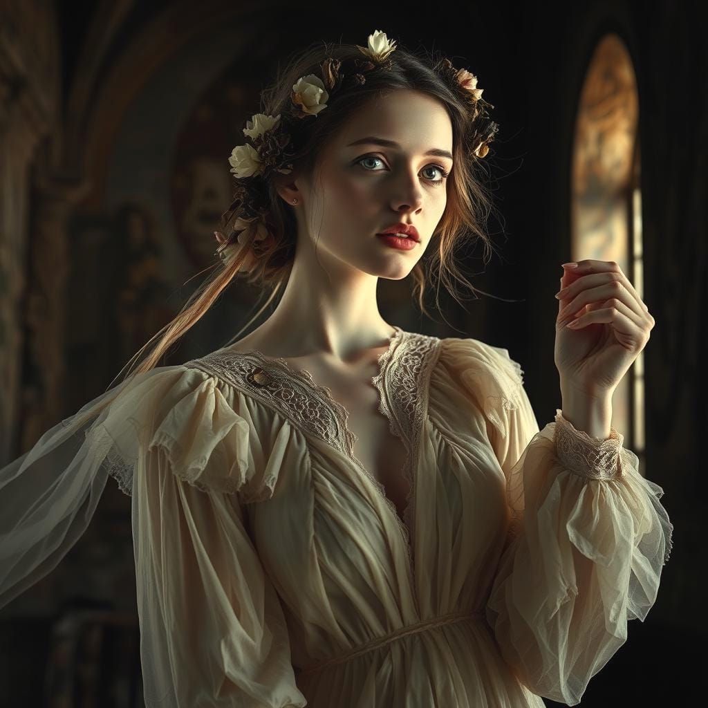 Eerie Ghost Portrait in Dada and Surrealist Style