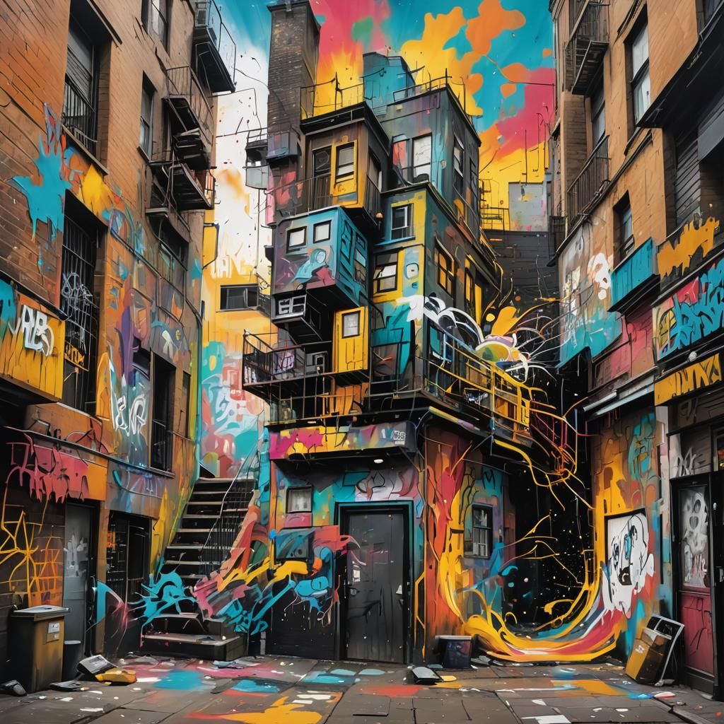 Colorful Street Art Inspired by Banksy and Basquiat