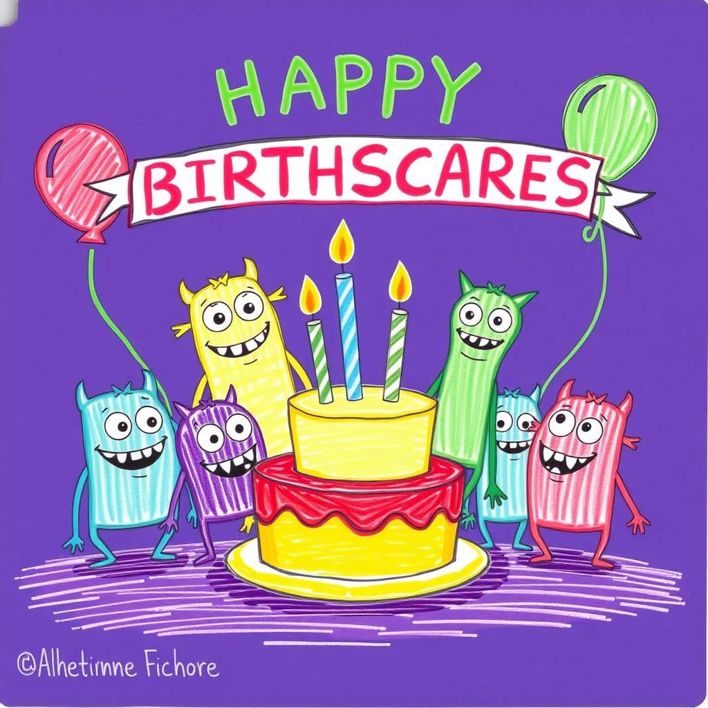 Childlike Monsters Celebrate Spooky Birthday Party