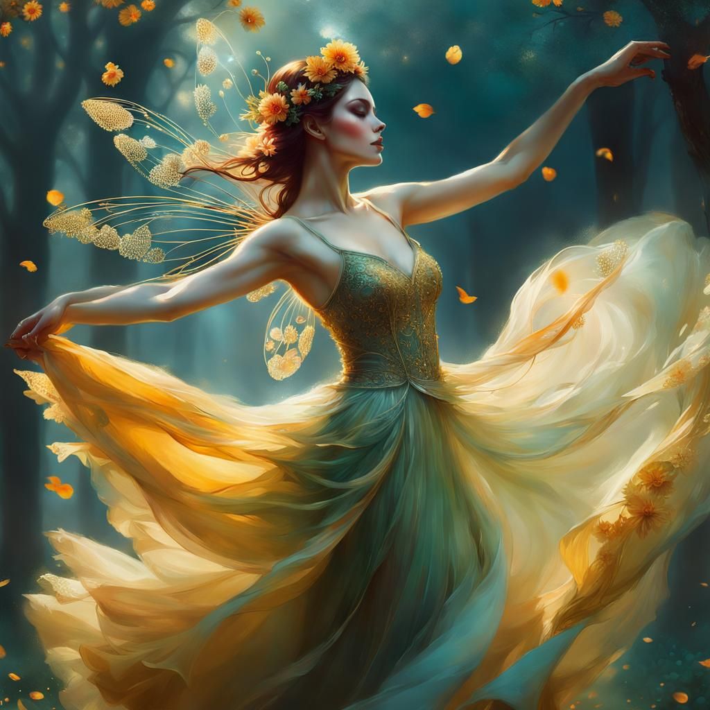 Ethereal Flower Fairy Dance at Dawn
