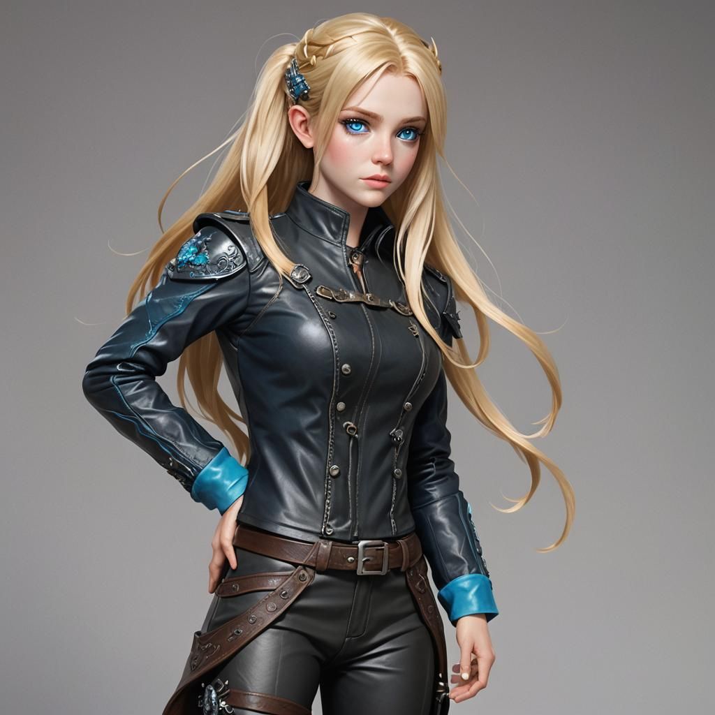 Blonde Changeling in Leather Armor Portrait