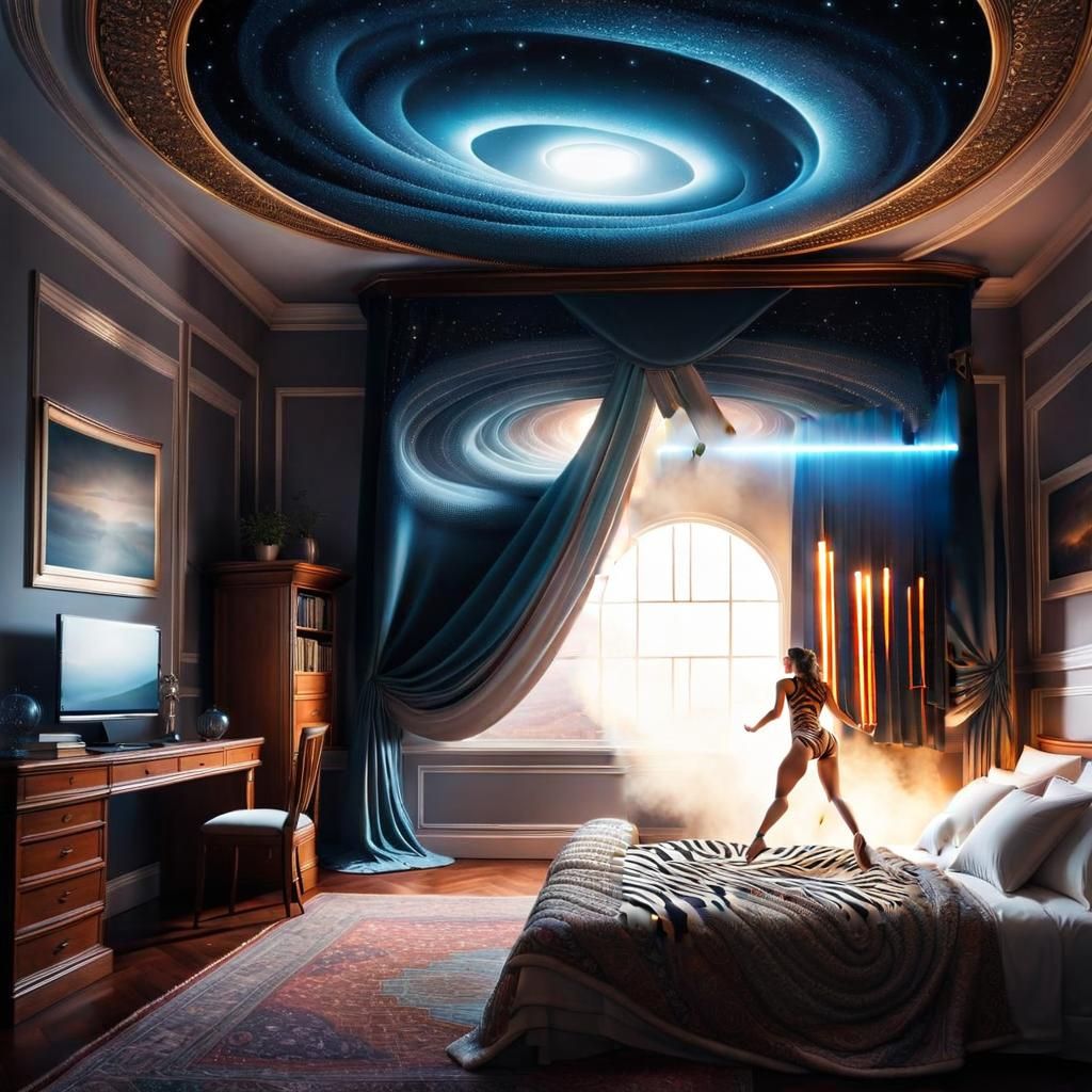 Woman in Tiger Leotard Jumping, 8K UHD HDR