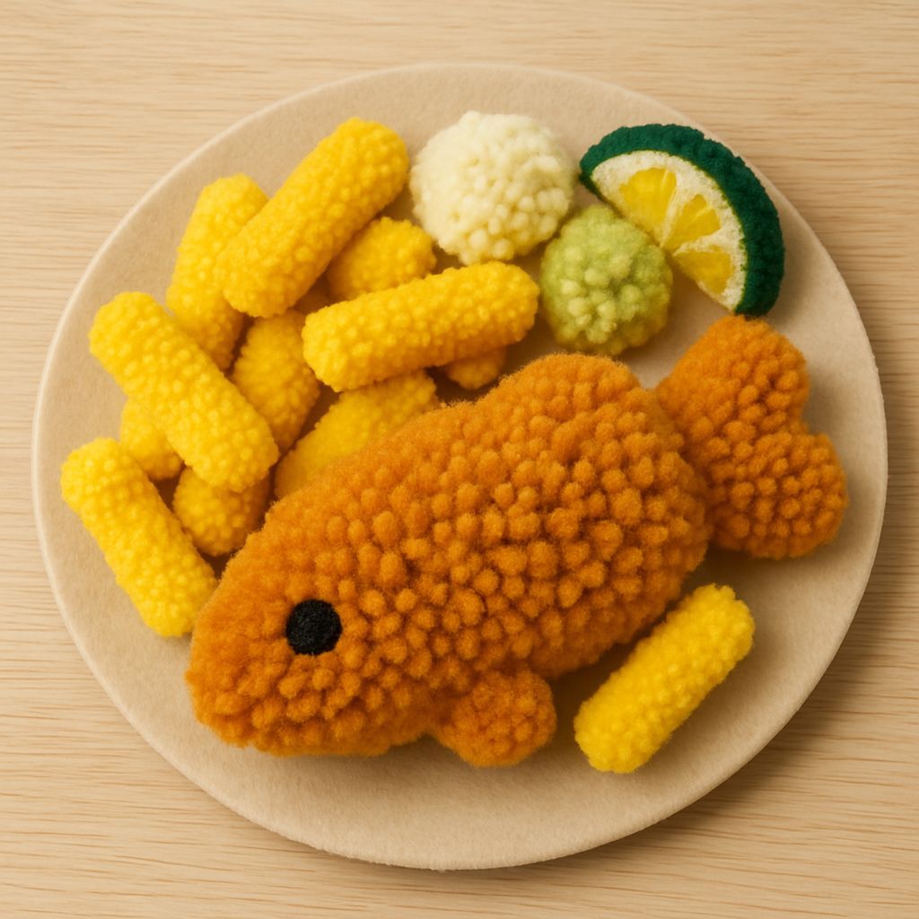Pom Pom Fish and Chips: A Whimsical Food Art