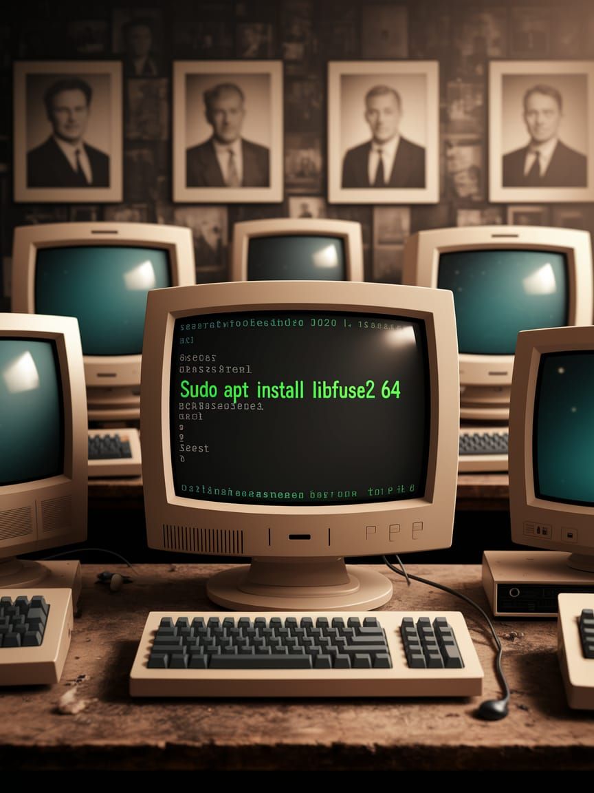 Vintage Computer Room Displaying Command Line Interface