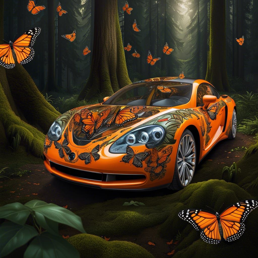 Monarch butterfly car