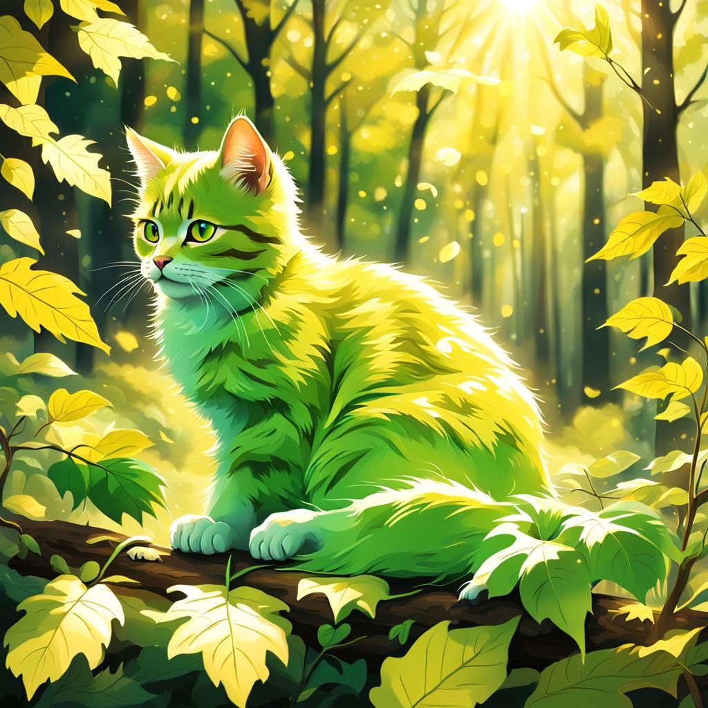 Vibrant Forest Masterpiece in Realist Style