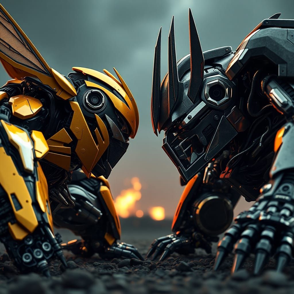 Bumblebee and Megatron Clash: 8K Cinematic Mech Duel