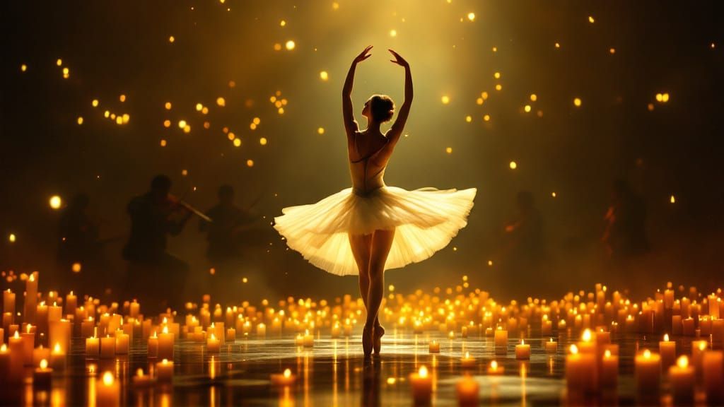 Ballerina Dancing in Candlelight