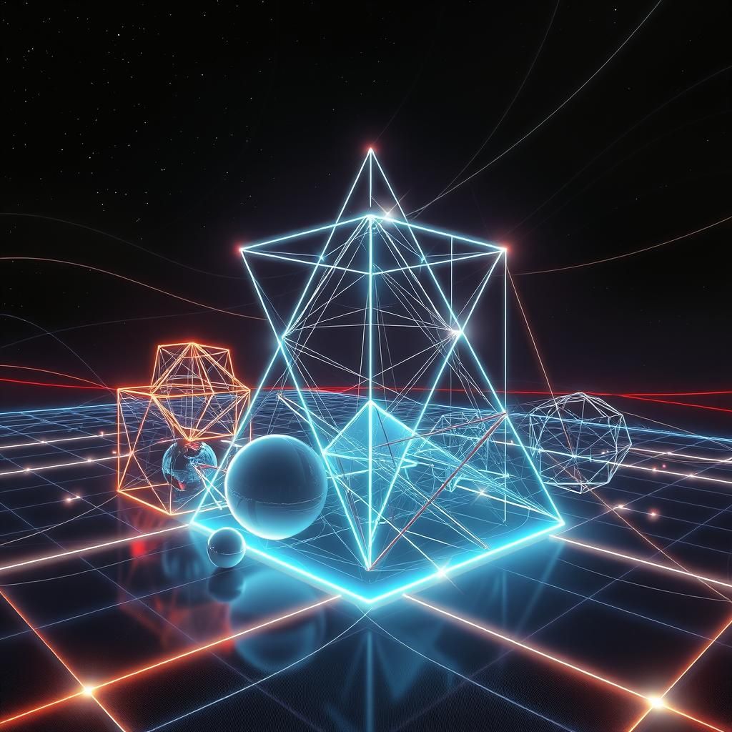 Euclidean Geometry in Three Dimensions Illustration