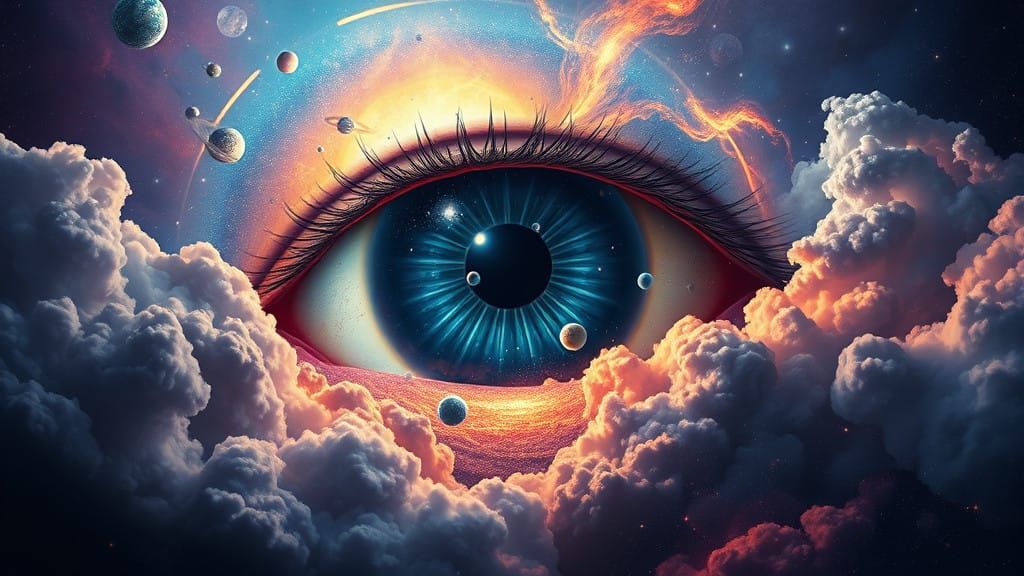 Cosmic Eye in Vibrant, Iridescent Hues