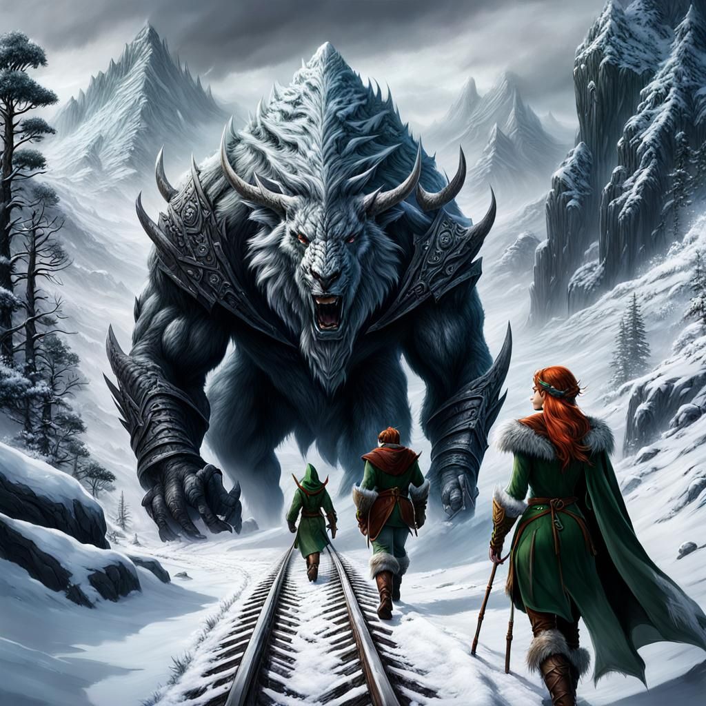 Elf Tracker Team on Snowy Mountain Trail