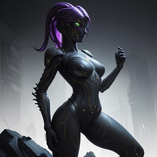 Kim Possible as Xenomorph: Dark Fantasy Concept Art