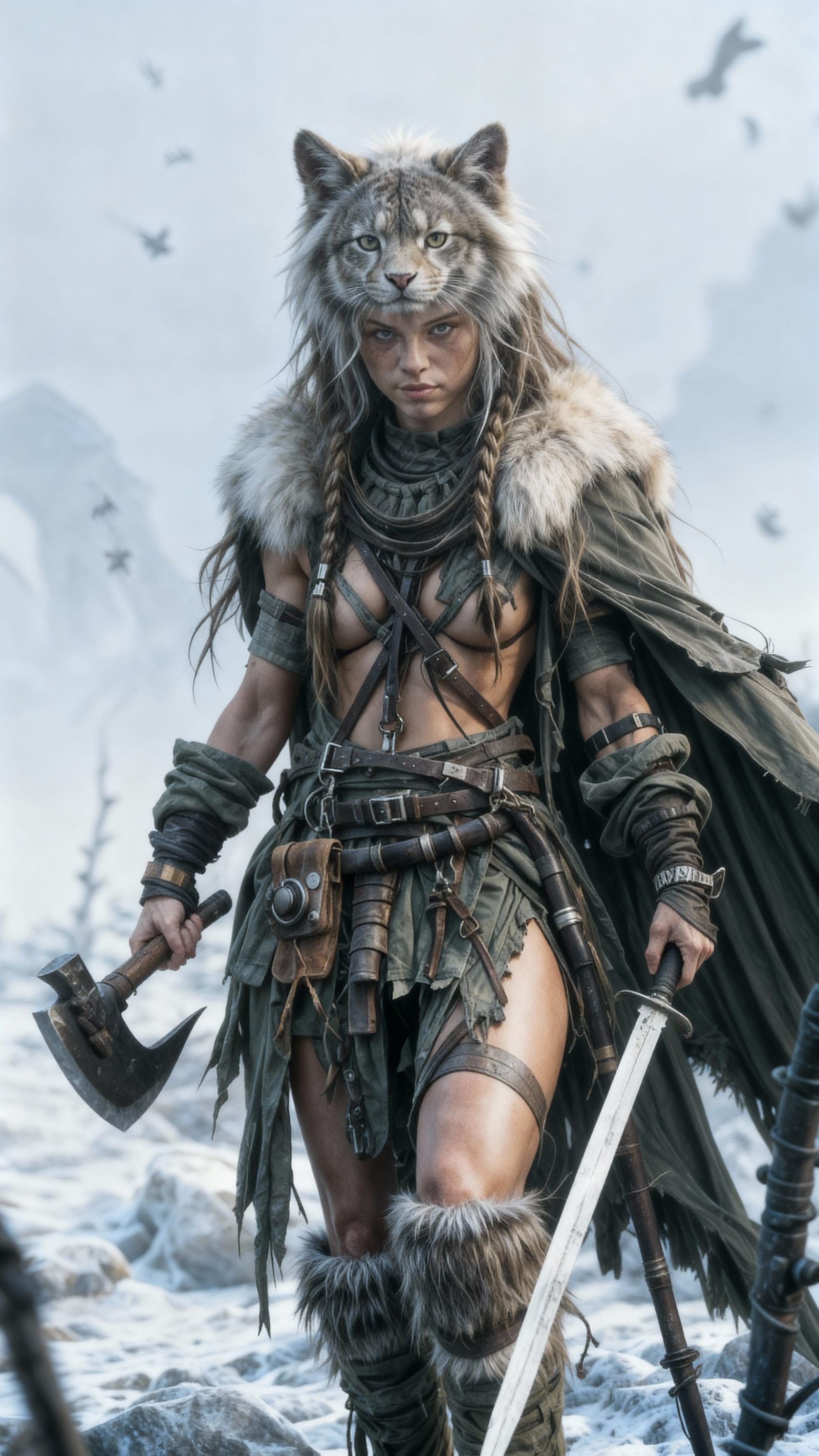 Majestic Wolf Hunter in Wild Serenity Landscape