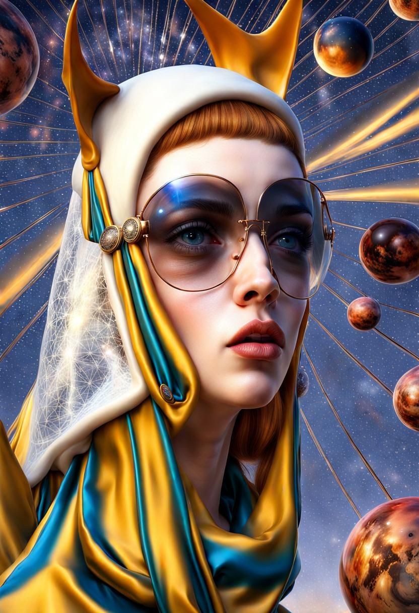 Magical Alien People and Pets in Surreal Landscape