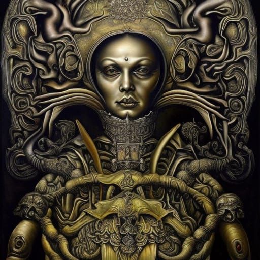 Surreal Death Portrait in Gothic Horror Style