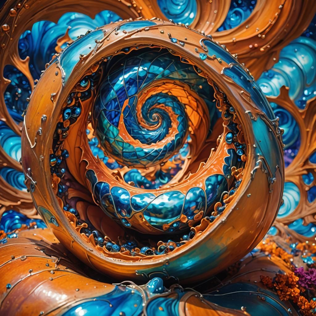 Warped Gourd Vortex in Surreal Metal Desert