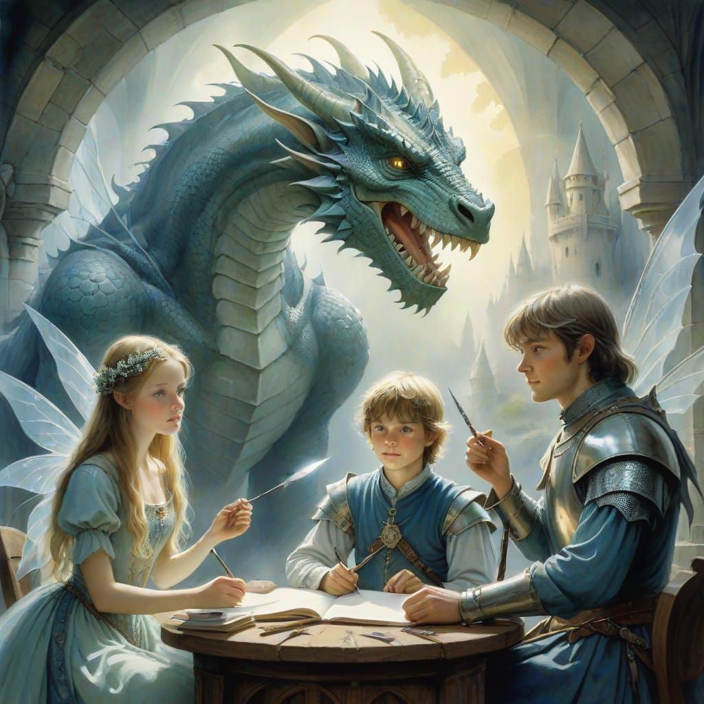 Whimsical Fantasy Scene in a Dreamlike Dentist's Office