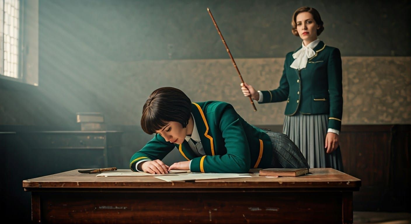 A Woman Contemplates in a Smoky Study