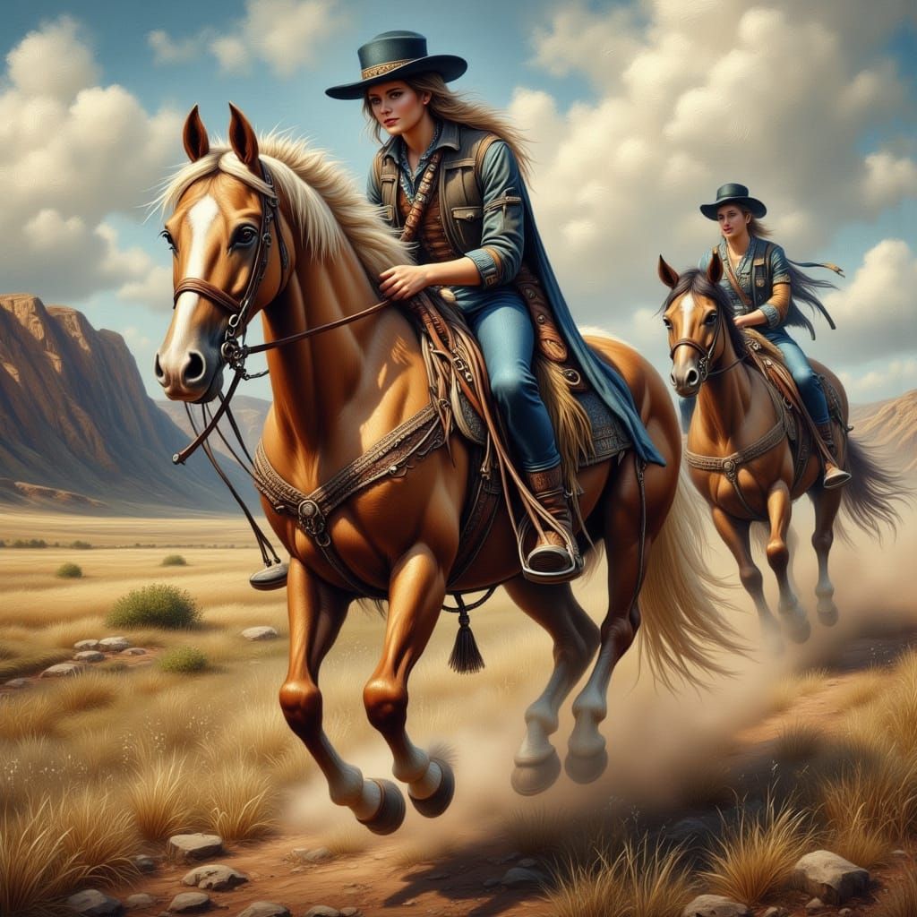 Portrait of Woman with Ticket, in Painterly Style