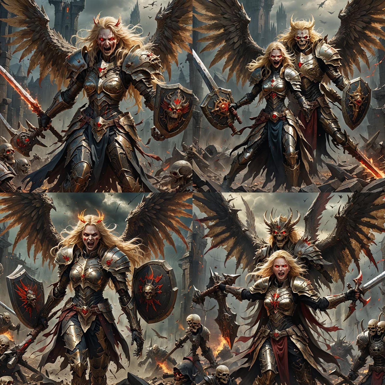 Undead Aasimar Paladin with Skeletal Wings