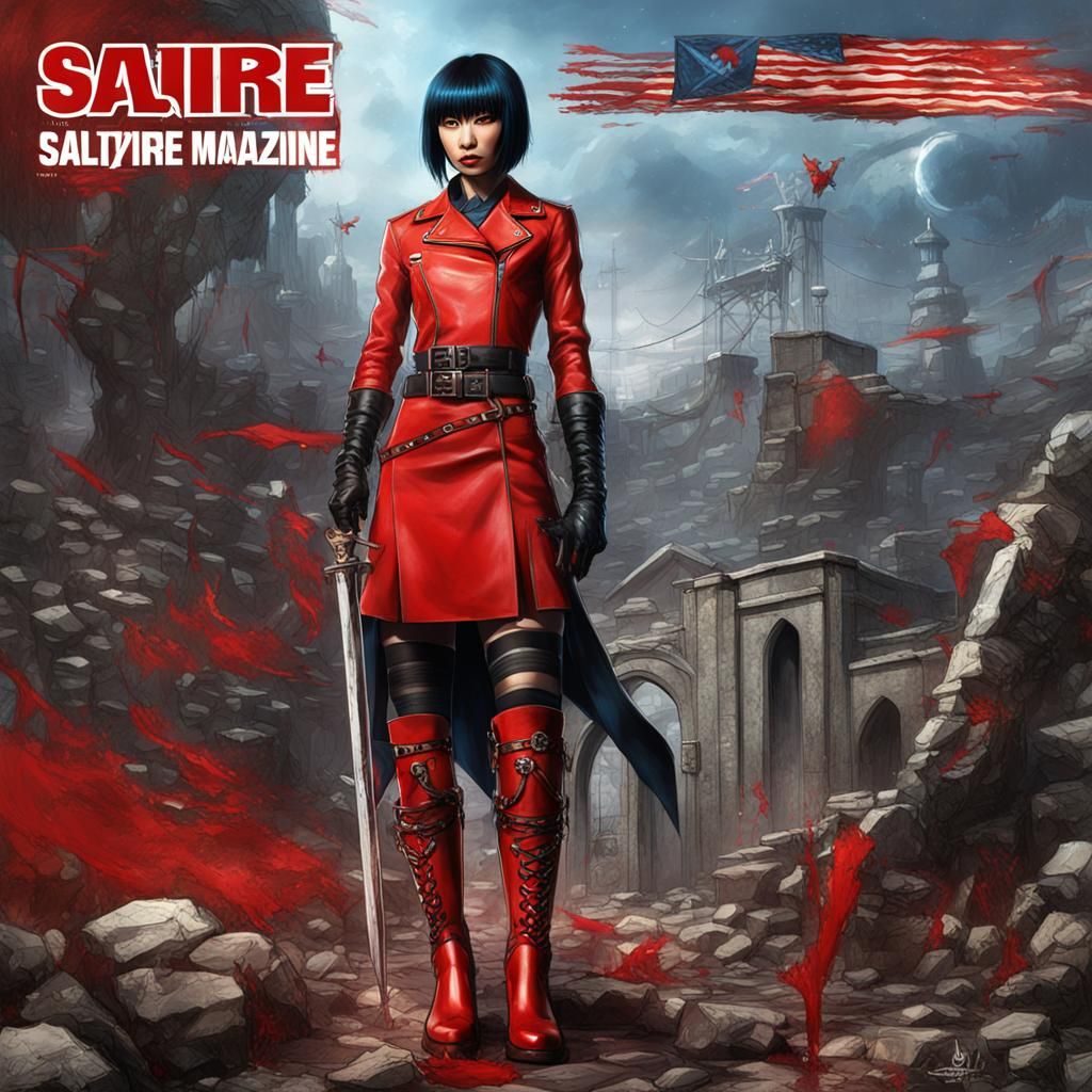 Saltire Magazine Cover Art: Bai Ling in Leather