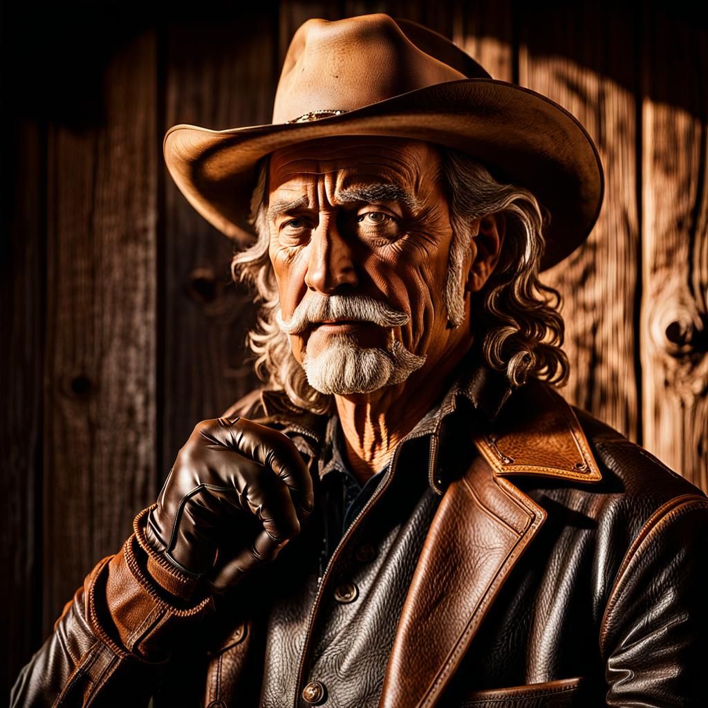 Photorealistic Portrait of Buffalo Bill Cody in Western Styl...