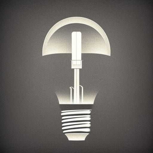 Art Deco Lightbulb Technical Drawing