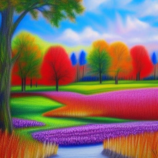 Childlike Crayon Drawing