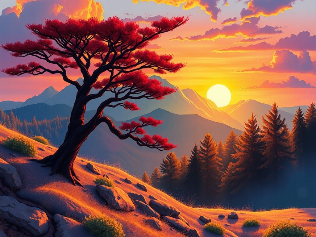 Sunrise Sunset: Digital Painting in Surreal Style