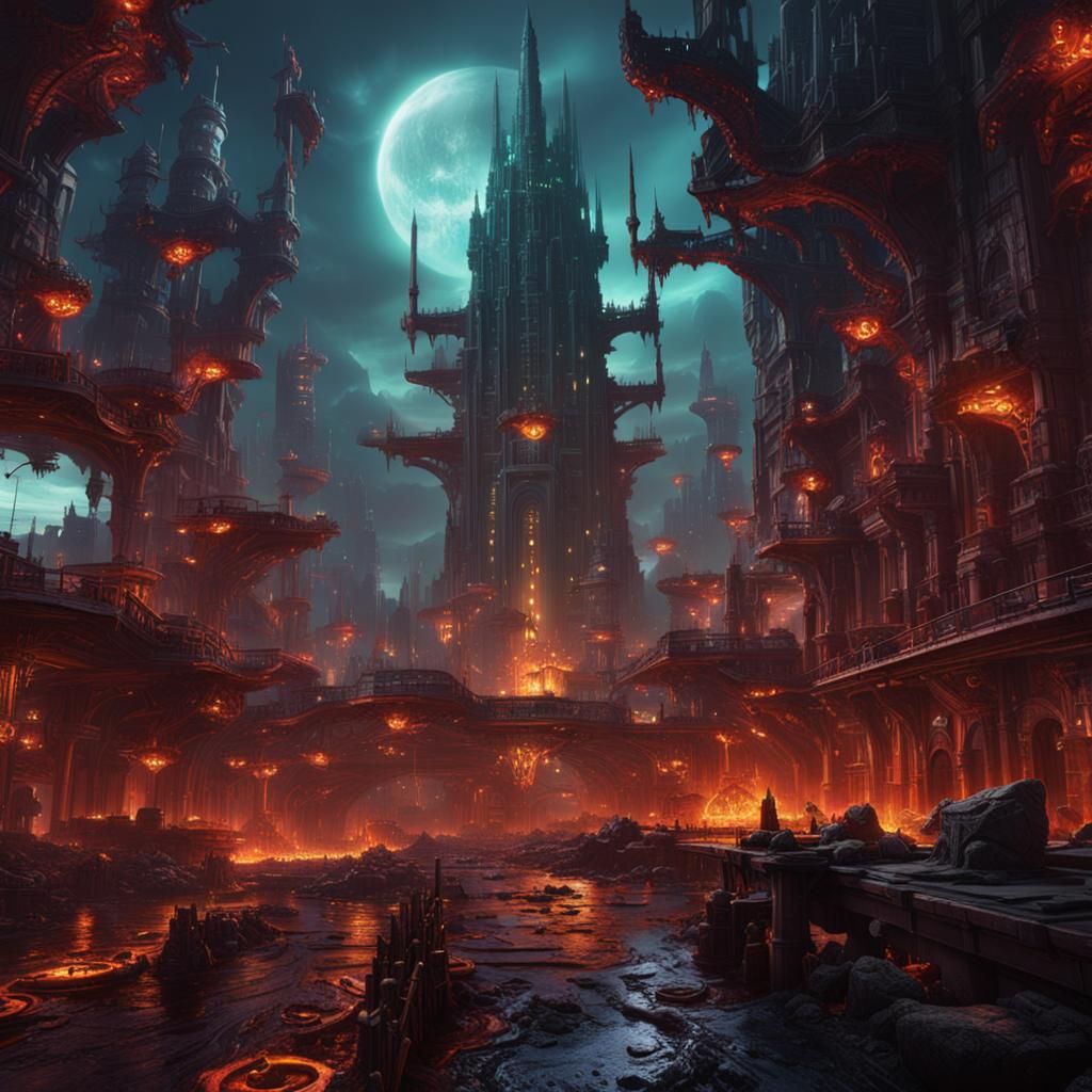 Arcane Punk City of the Future: Science Fiction Art