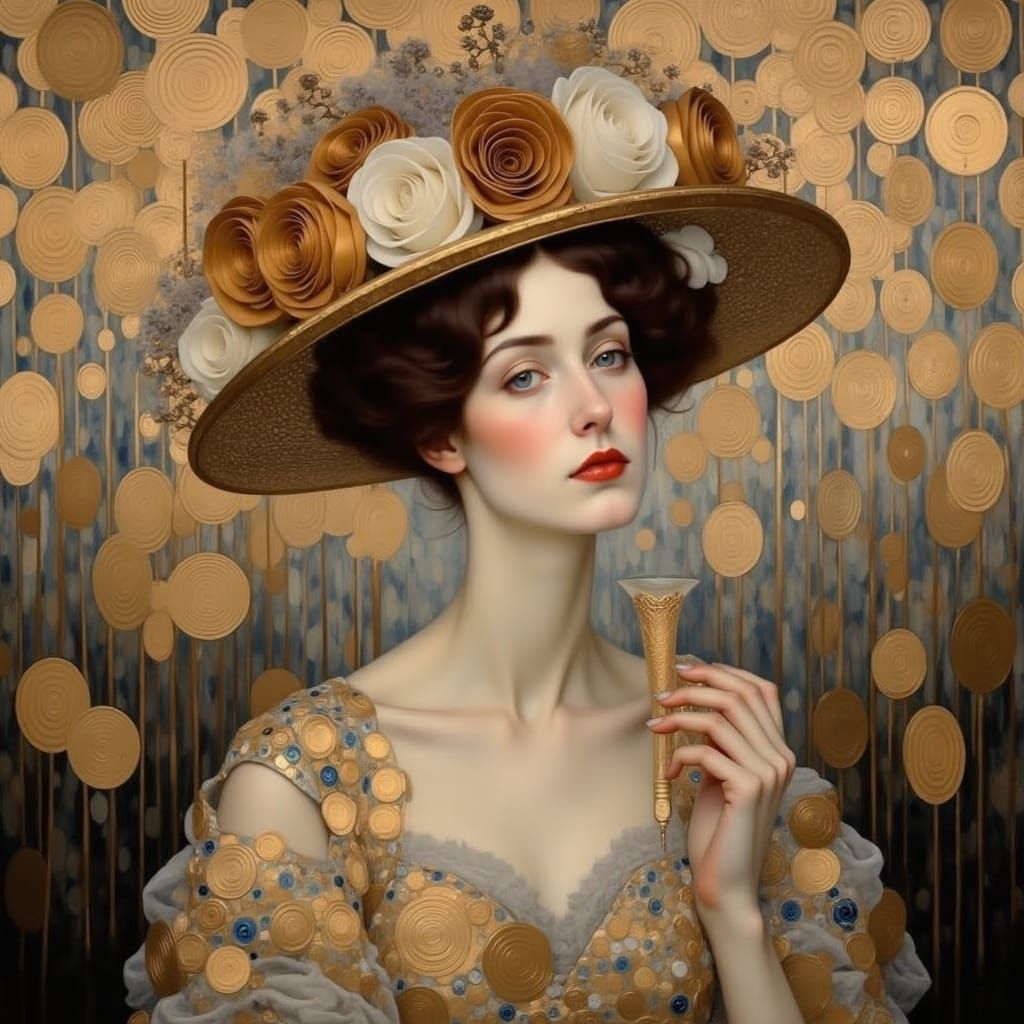 Gatsby Era Lady with Rose Hat