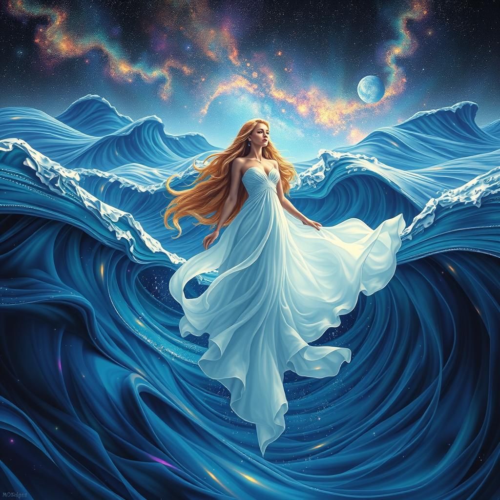 Andromeda Emerges from Cosmic Waves: Holographic Astral Art