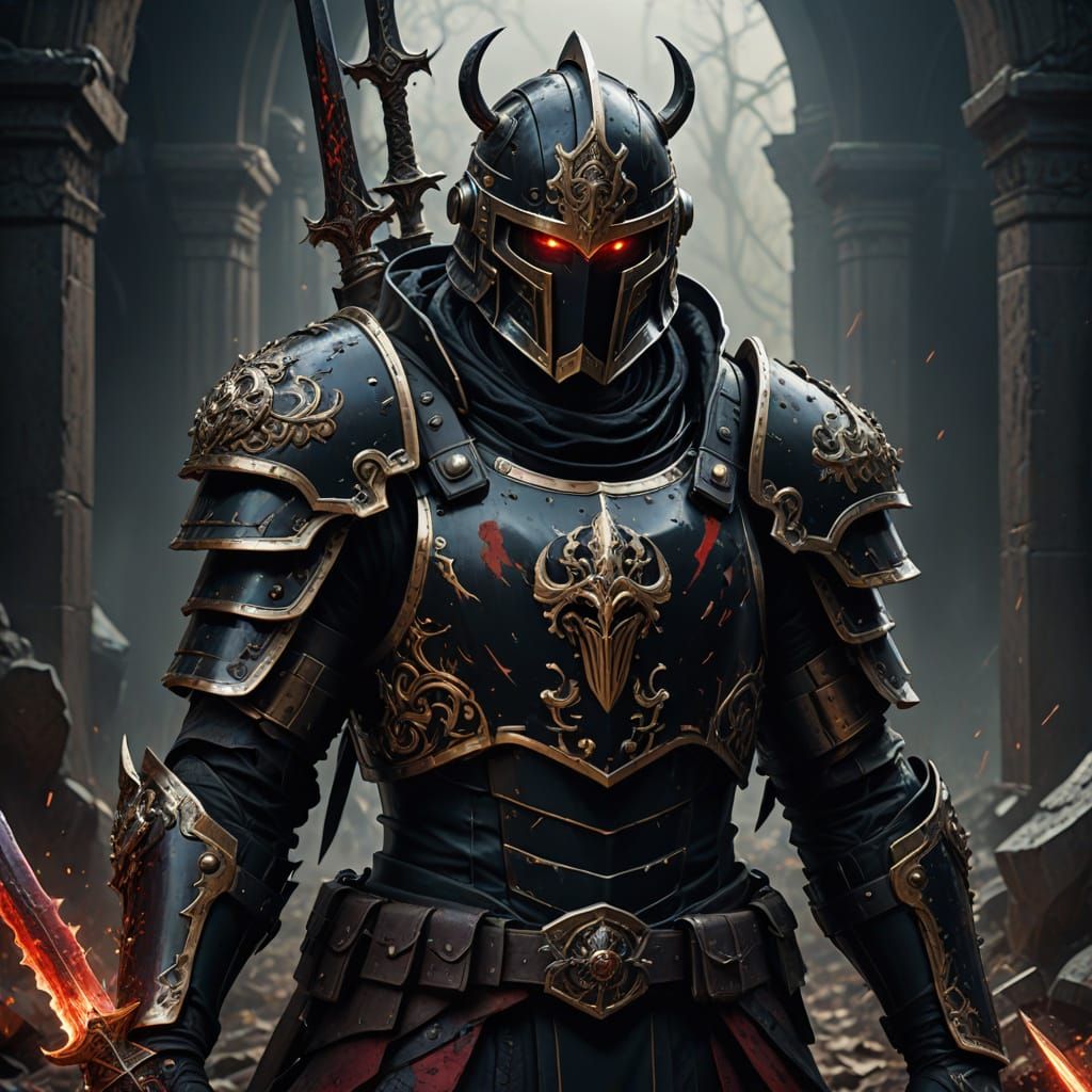 God of War in Black Armor