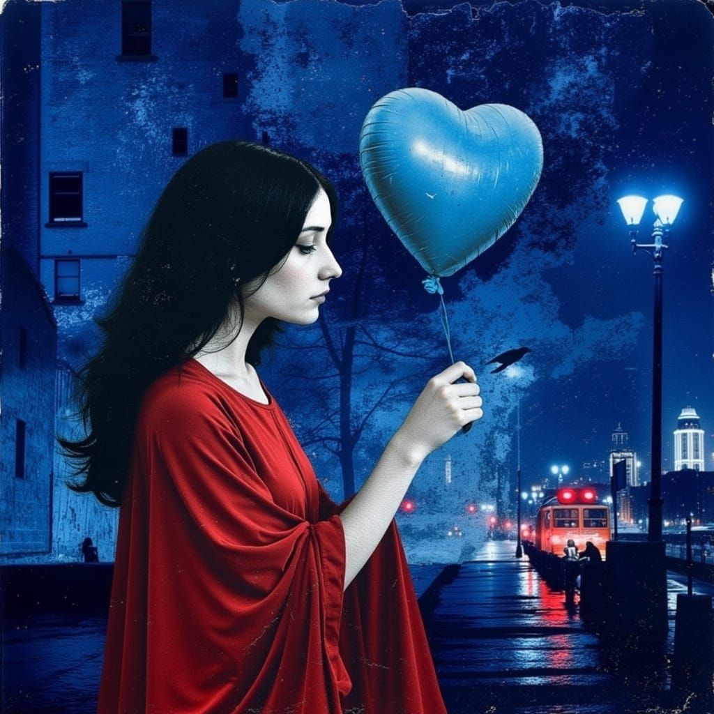 Goth Girl Walks Alone Under Manhattan Skies