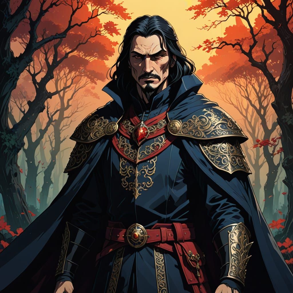 Dark Fantasy Vlad III Dracula Anime Portrait
