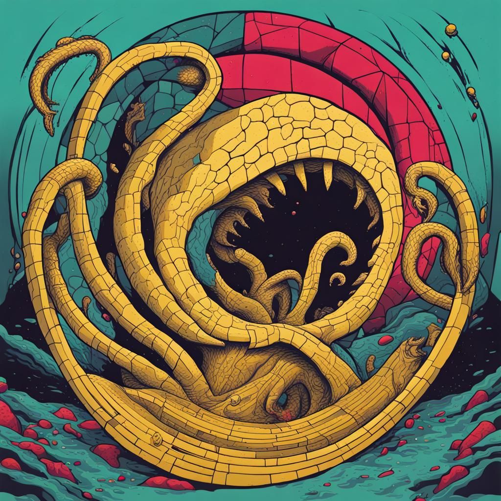 Tentacle Monster Escapes in Pop Art Style