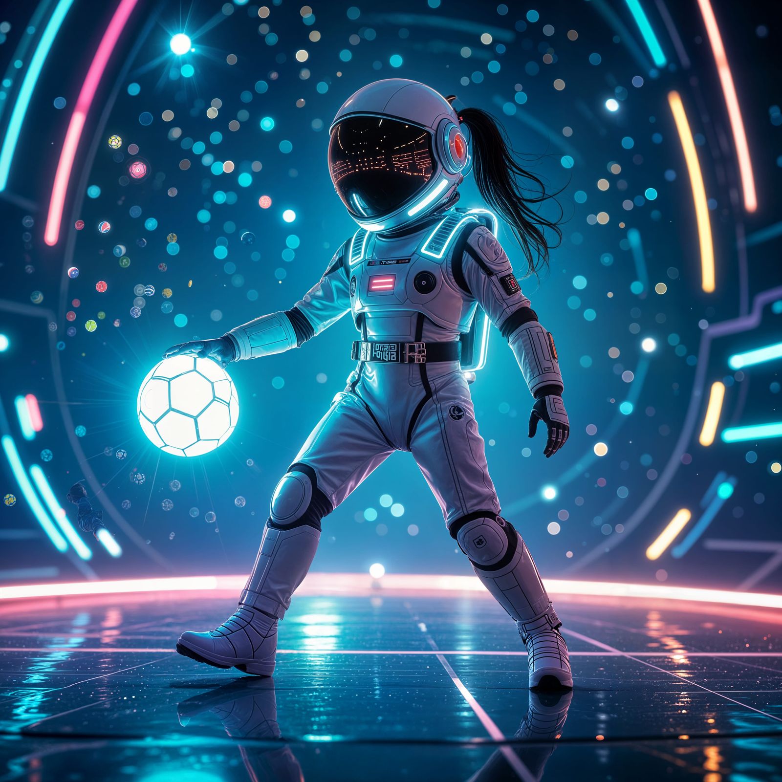 Futuristic Baby Playing Ball