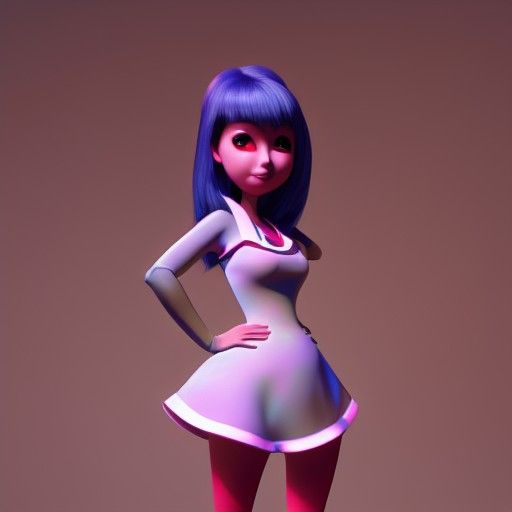 Provocative Maid: 3D Digital Art in Pixar Style
