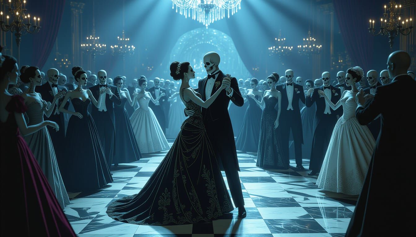 Undead Aristocracy Dancing in Chiaroscuro Light