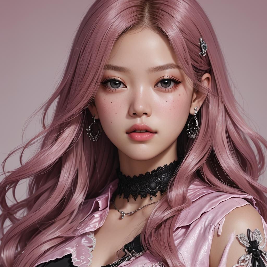 Jennie from BLACKPINK in 3D Anime Art