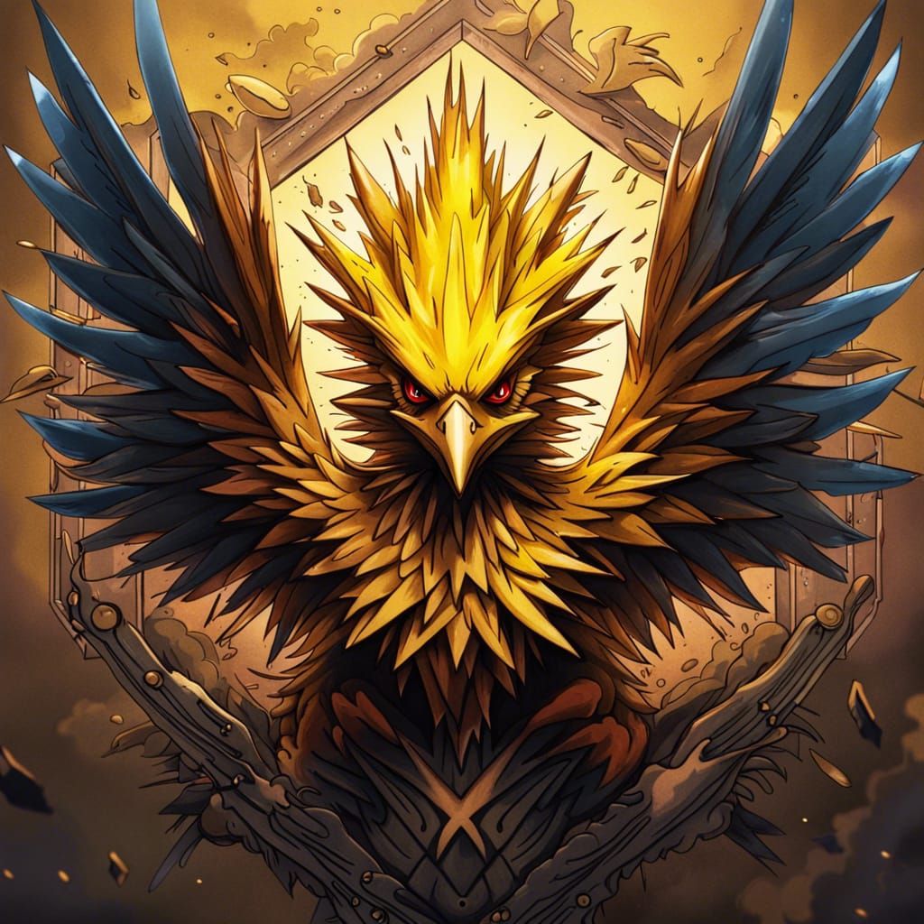 Zapdos Neo-Traditional Tattoo Design: Detailed Art