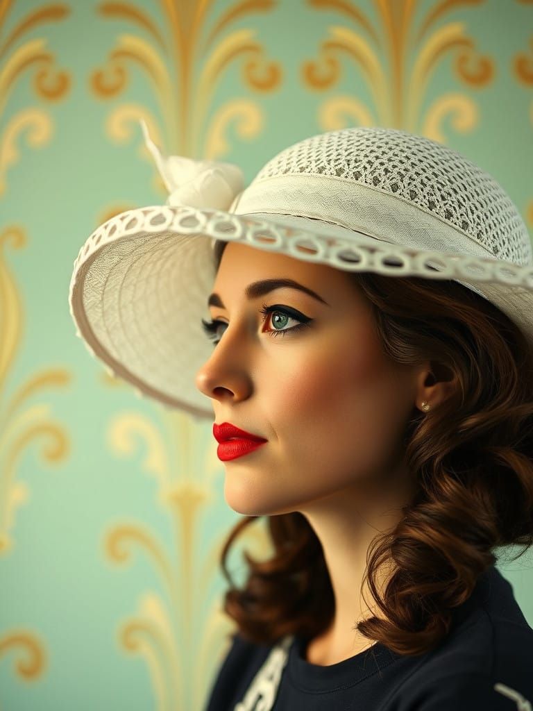 Woman in Vintage 1930s Hat, Soft Focus Portrait