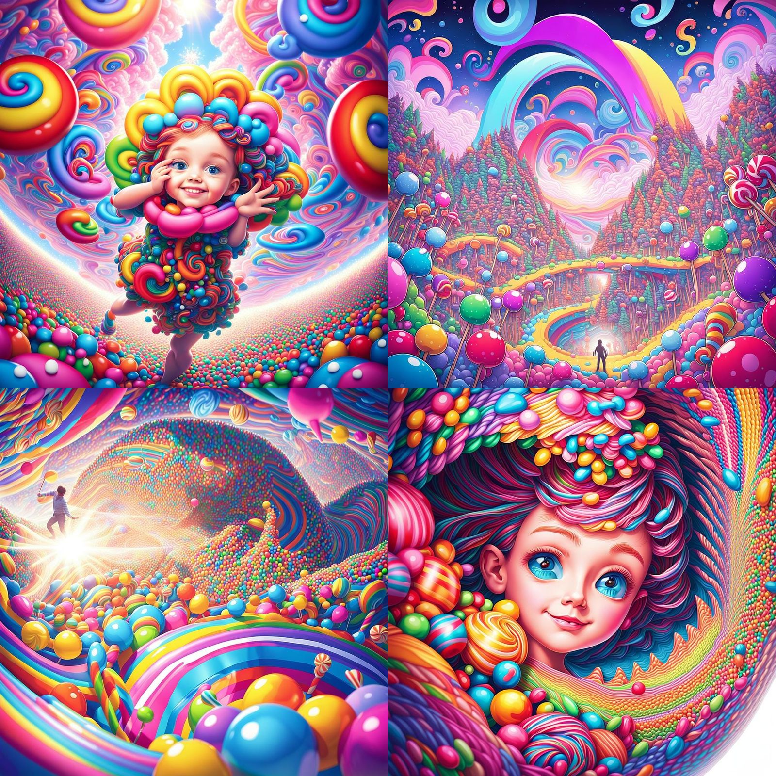 Colorful Candy-Style Portrait of Smiling Child